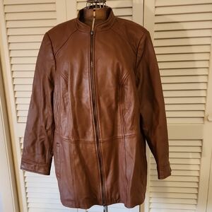 Brown Leather Jacket for Women